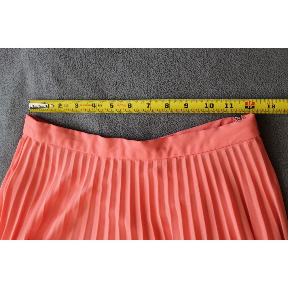 1State Maxi Skirt Size 4 Salmon Pink Striped Flowy Pleated Sheer‎ Feminine Chic - Picture 10 of 13
